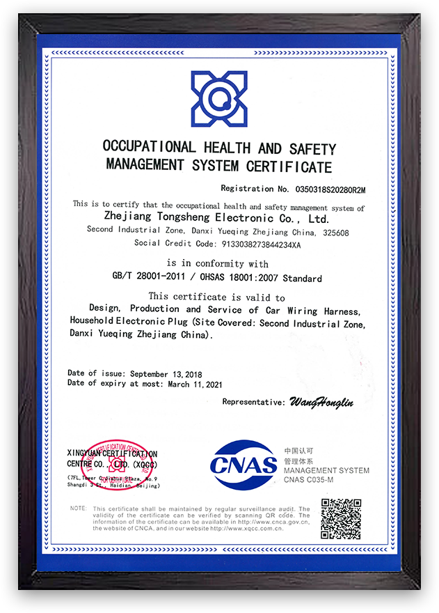 OHSAS18001 Occupational Health and Safety Management System Certification 2018-2021