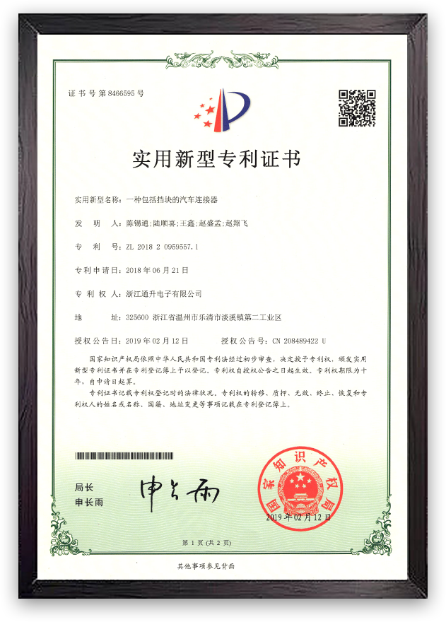 Patent Certificate