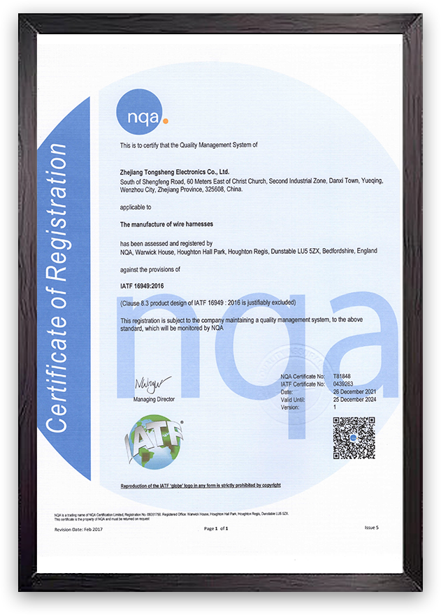 IATF16949 Certification Certificate 2021